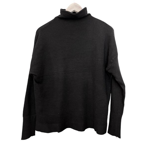 WHITE HOUSE BLACK MARKET Black Mock Neck Ribbed Sweater Long Sleeves Small NEW - Picture 1 of 6